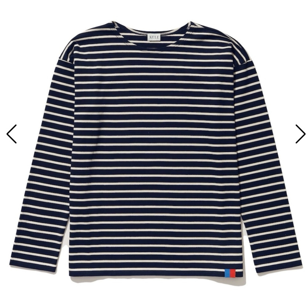 Kule Boyfriend shirt - Sz M navy/cream